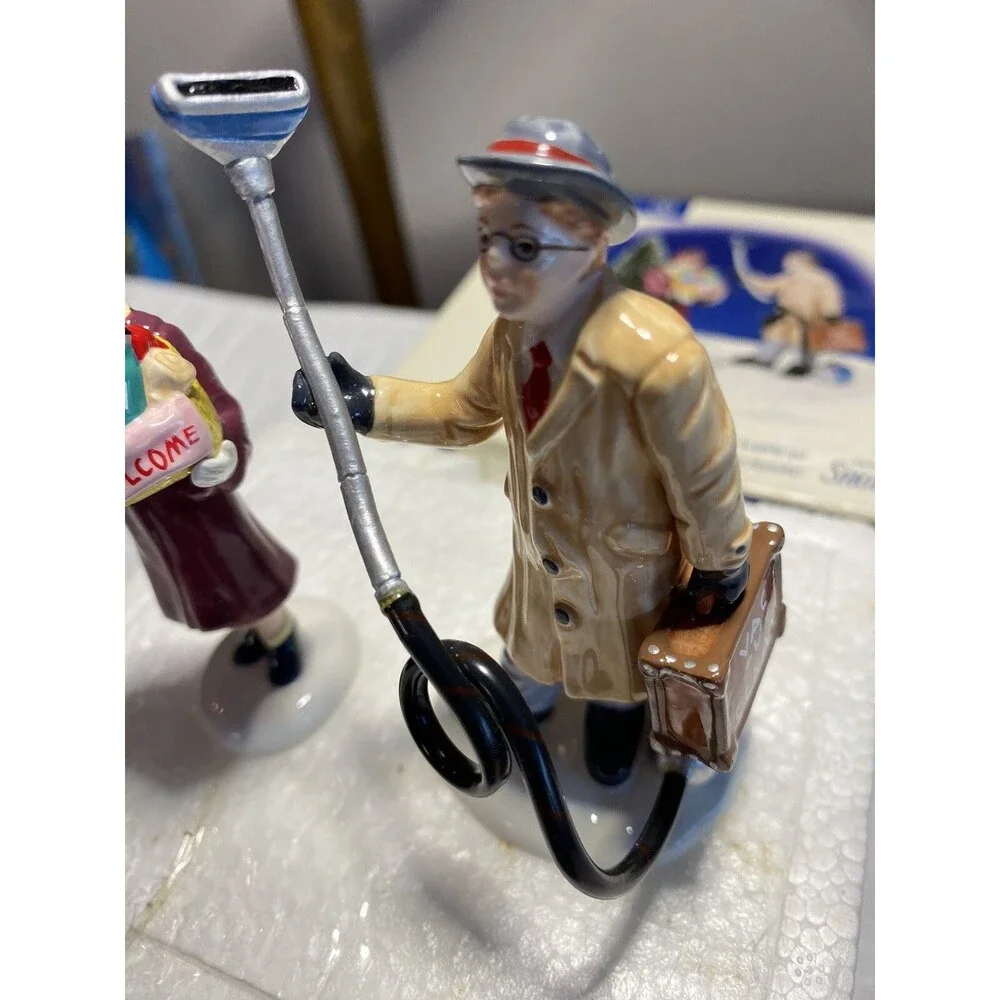 Dept 56 Door To Door Sales Vacuum Snow Village Figurines Accessory With Box